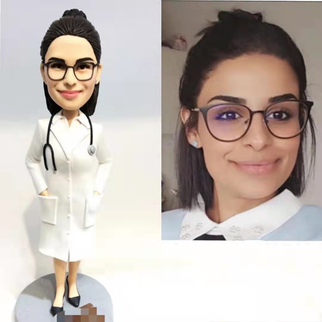 【オーダーメイド】3D肖像画 似顔絵 人形 フィギュア 彼氏 彼女 誕生日 ケーキトッパー 記念日 医者 カップル プレゼント