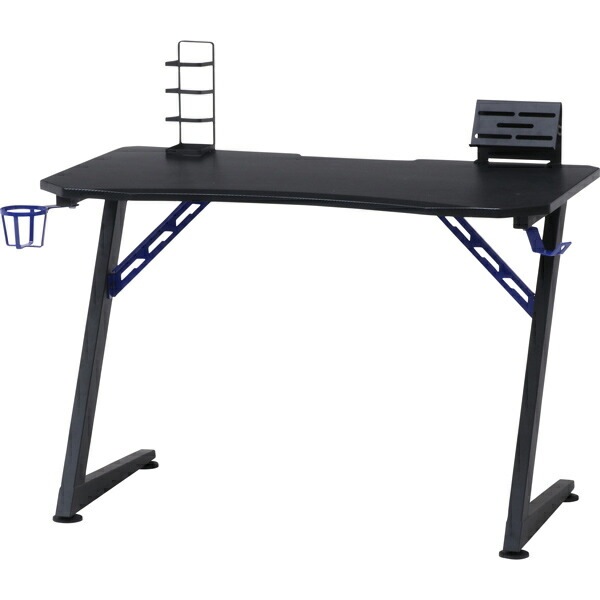 【送料無料】不二貿易　レイズ ゲーミングデスク 幅1050×奥行600×高さ700mm ブルー　18573