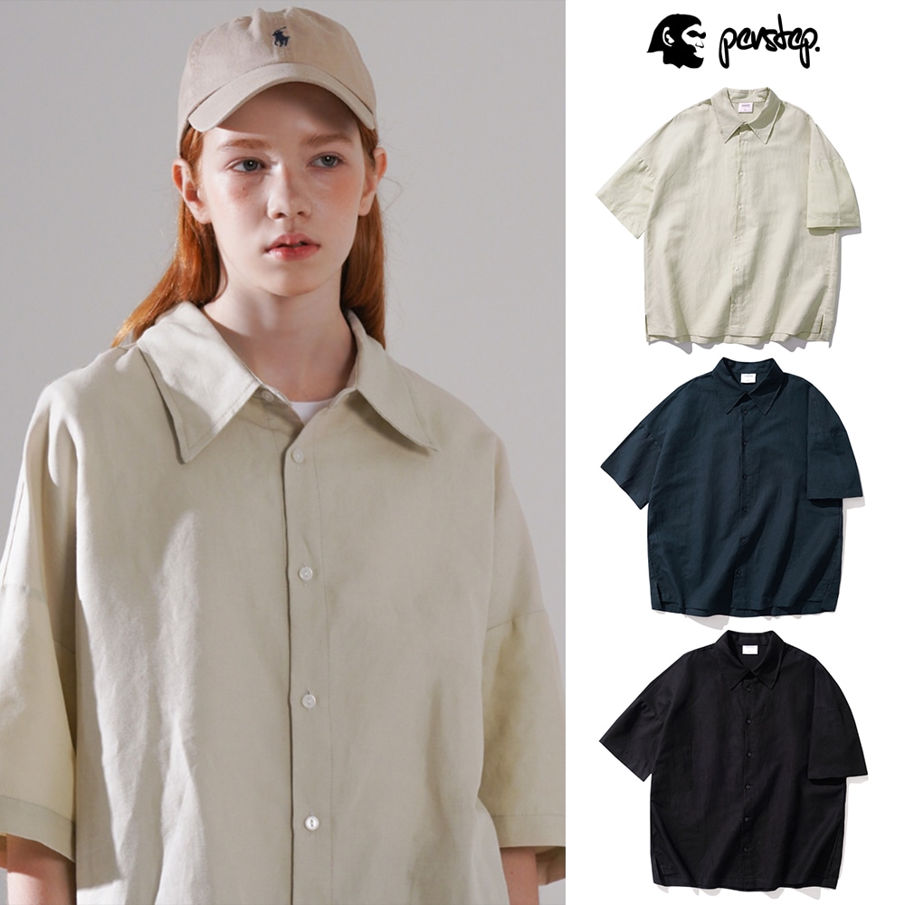 [PERSTEP] CANVAS HEAVY LINEN SHIRT
