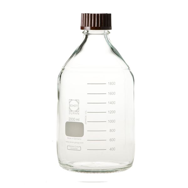 (柴田科学)ねじ口びん（メジュームびん） 赤キャップ付 2L 017200-20001