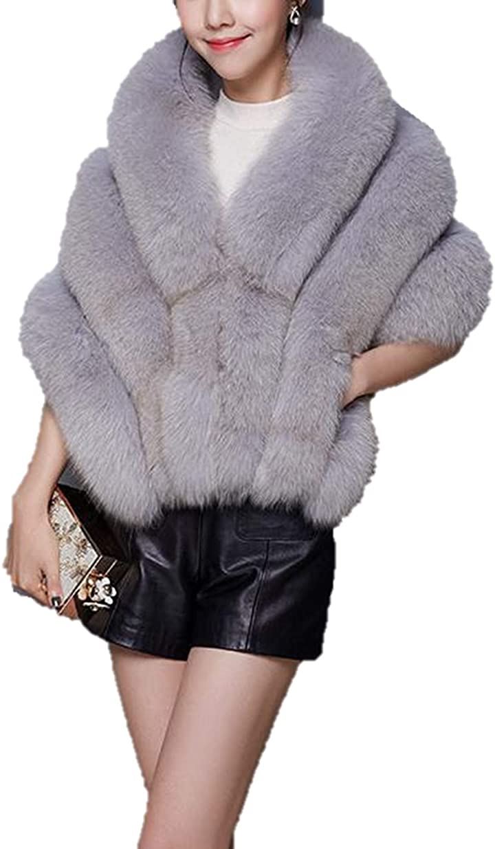 ケースタイル アップ フェイク ファー マフラー フォックス 調 上品 ゆったり 大判 大きめ 秋 冬 フリーサイズ 暖かい 風 ケープ マント ポケット 付き(グレ-) 5,016円