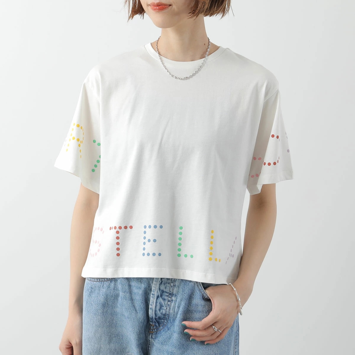 STELLA McCARTNEY KIDS ステラマッカートニー キッズ Tシャツ TV8C51 Z0434 レディース ガールズ 半袖 カットソー ロゴT クルーネック 101
