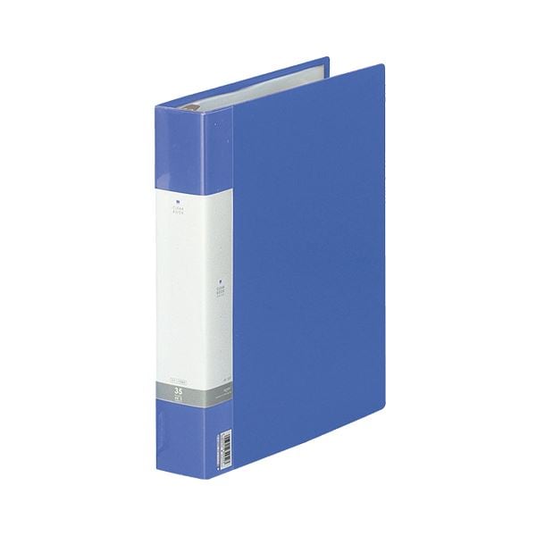 (まとめ) リヒトラブ リクエスト クリヤーブック(クリアブック)(ポケット交換タイプ) A4タテ 30穴 35ポケット付属 背幅50mm 青 G3803-8 1冊 (×5セット)