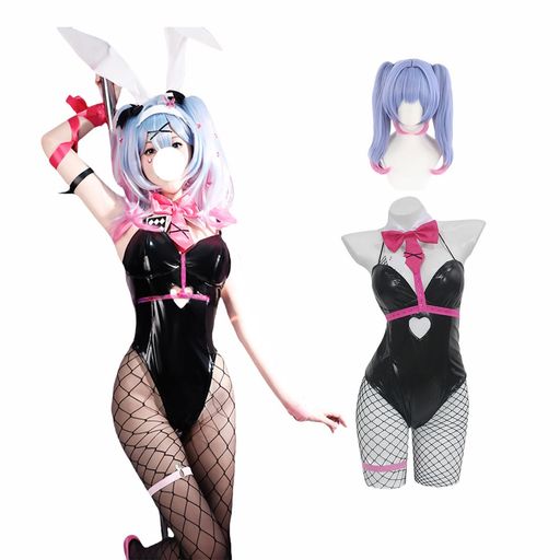 コスパ最高 即納 初音MIKU コスプレ衣装 ラビットホール ウィッグ付き コスチューム 仮装 変装 文化祭 学園祭 撮影用 プレゼント ハロウィン クリスマス フルセット (M)