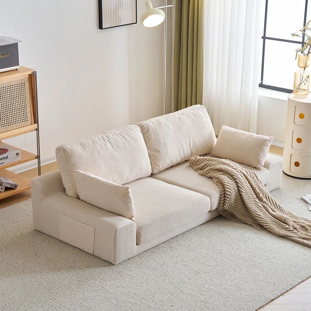 【国内即日発送】2人掛けソファベッド フロアソファ コンパクト 幅約167cm ローソファ こたつ用 ソファー 1人暮らし マルチに使える クッション付き 座椅子 1人掛け