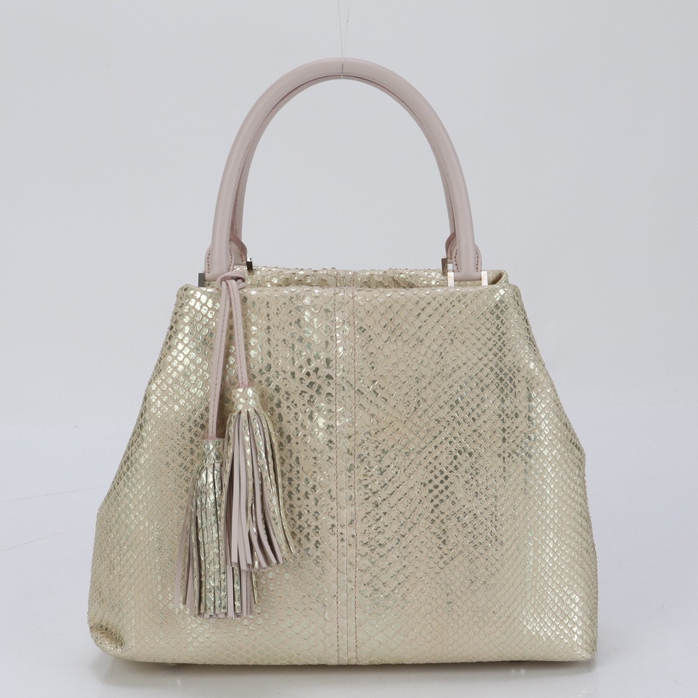 美品 CAMILLE FOURNET カミーユ フォルネトップハンドル パイソン レザー ハンドバッグ トート レディース ELE BI22-8 中古