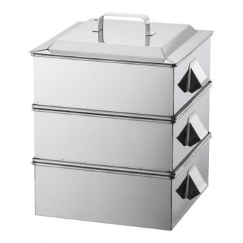 遠藤商事　SA21-0業務用角蒸器　2段　33cm　AMS65033