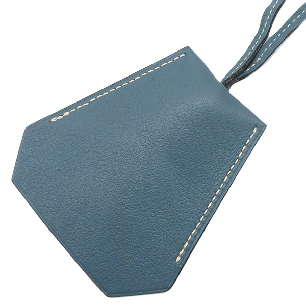 エルメス HERMES ネックレス クロシェット スイフト ブルージーン シルバー金具 青 キーリング ネックストラップ E刻印【中古】