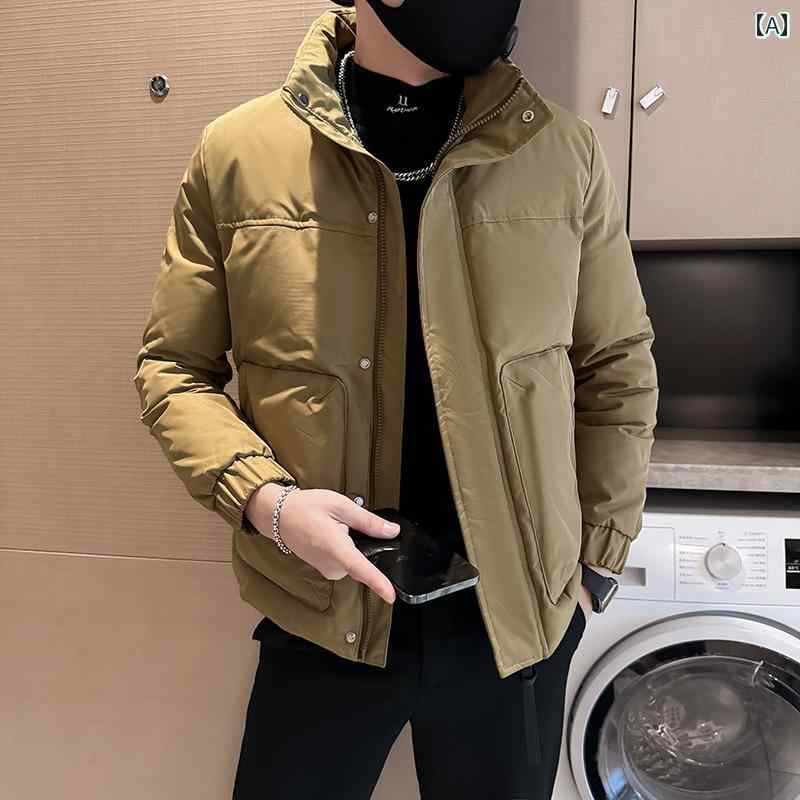 アウター メンズ カジュアル おしゃれ スタンドカラー ダウン コットンコート 冬服 トレンディ 暖かい コットンジャケット 冬 トレンディ 厚手 コットンコート ジャケット