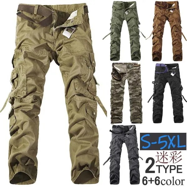 大人気！ A W人気商品カーゴパンツ メンズ ワーク 作業服 カジュアル 無地 迷彩 ロングパンツ ズボンメンズ 大きいサイズ 快適 通気 ゆったり おしゃれ ファッション