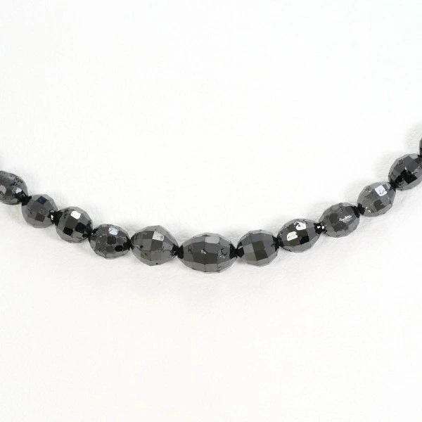 K18 18金 WG ホワイトゴールド ネックレス ブラックダイヤ 35.0