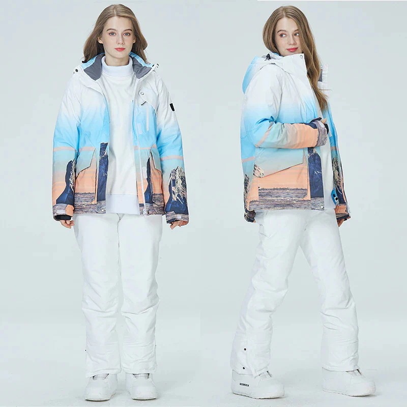 【急速出荷!】スノーボードウェア ジャケット レディース メンズ グラデーション スキーウェア スノボウェア スノーボード ウェア アウター 防寒着