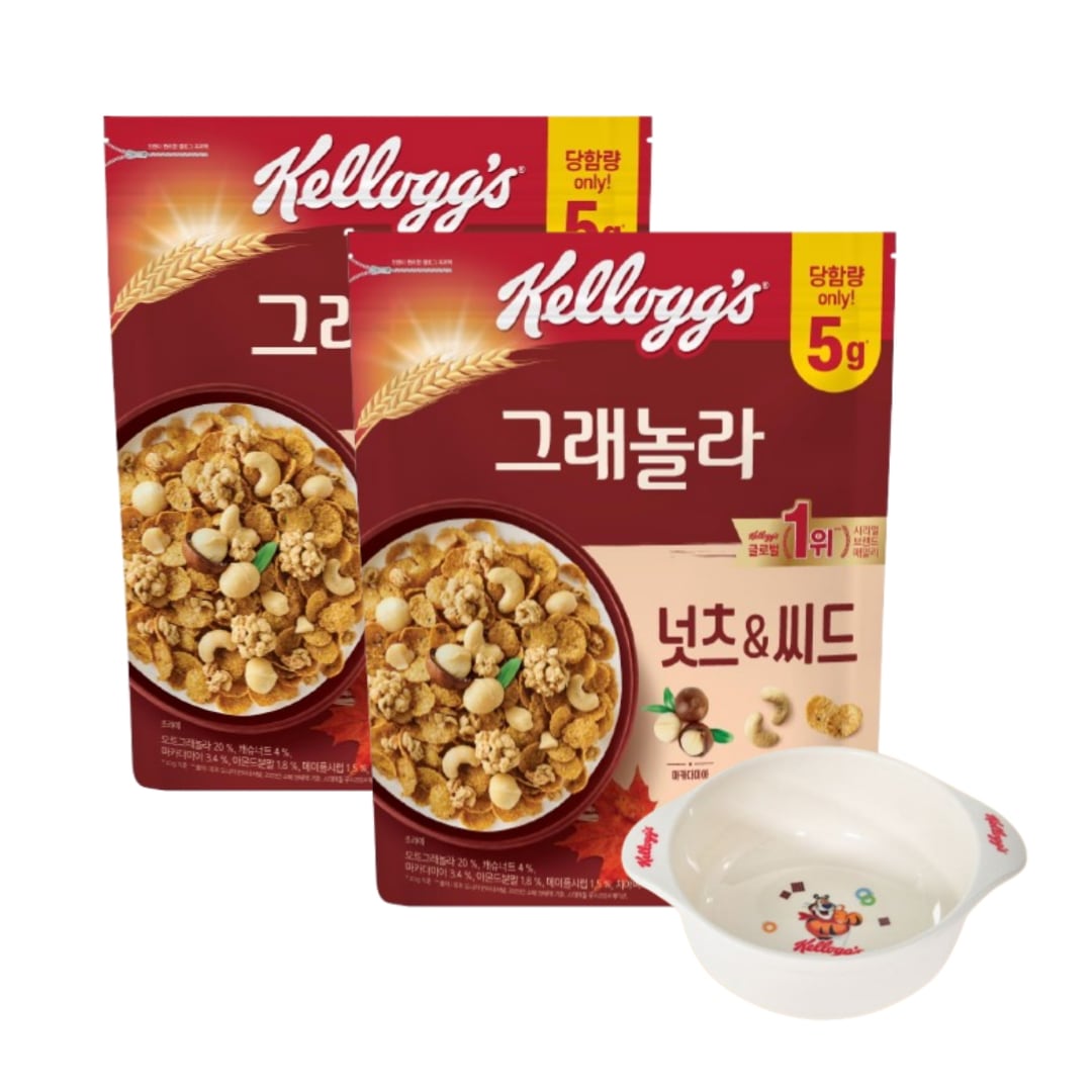 グラノーラ NEW ナッツ&シード グラノーラ 500g×2袋セット お子さまおやつ 朝食代用 ダイエット食品 シリアル ボウル付き(数量限定) 韓国シリアル 韓国食品 韓国料理