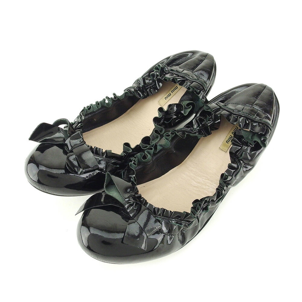 パンプス リボンモチーフ #36ハーフ ブラック レディース 中古