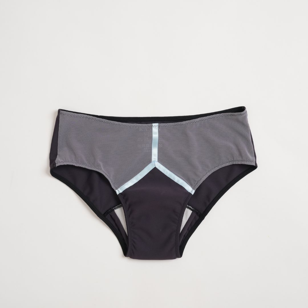 カノン吸水ショーツ【ブルーグレー（簡易包装）】 サニタリーショーツ 吸水 サニタリー 横漏れ 吸収 吸水型サニタリーショーツ シームレス 生理中 生理前 生理用 オリモノ レディース