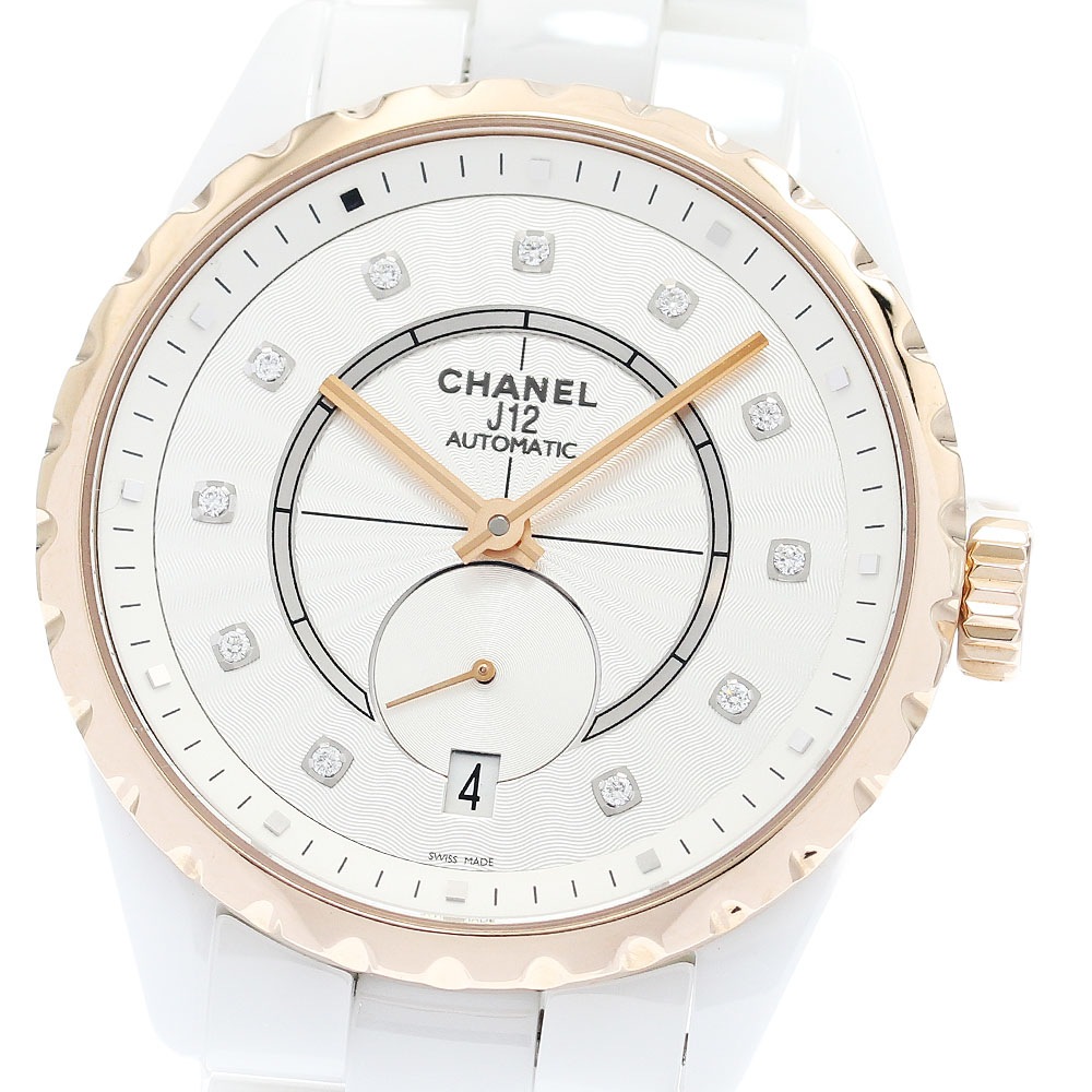 シャネル CHANEL H4359 J12 11Pダイヤ デイト 自動巻き メンズ 良品 保証書付き_920745【中古】