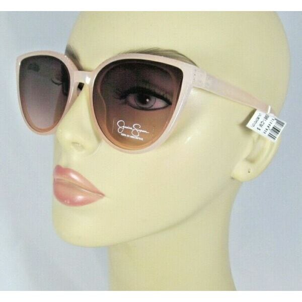 サングラス New Jessica Simpson Translucent Cream Cat Eye Sunglasses Embedded Rhinestones