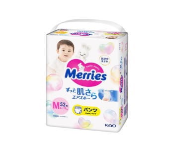 他サイト： 花王　Merries(メリーズ)ずっと肌さらエアスルー パンツ Mサイズ(6-11kg)52枚入の商品画像
