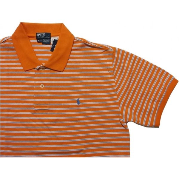 ボーイズサイズ 半袖 ボーダー ワンポイント 鹿の子 ポロシャツ オレンジ boys PR2-217