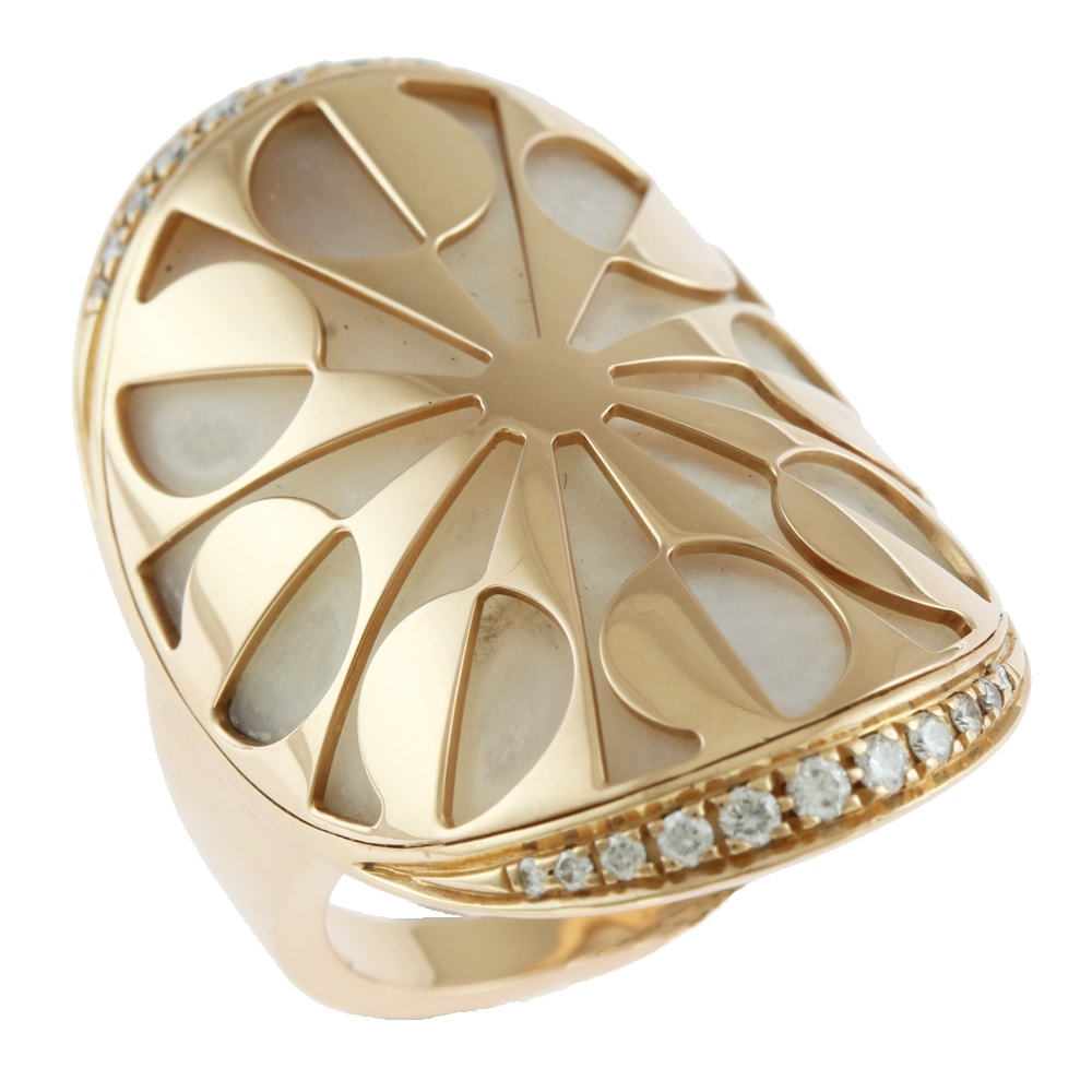 ブルガリ インタルシオ リング 指輪 11号 18金 K18ピンクゴールド ダイヤモンド BVLGARI 中古 美品