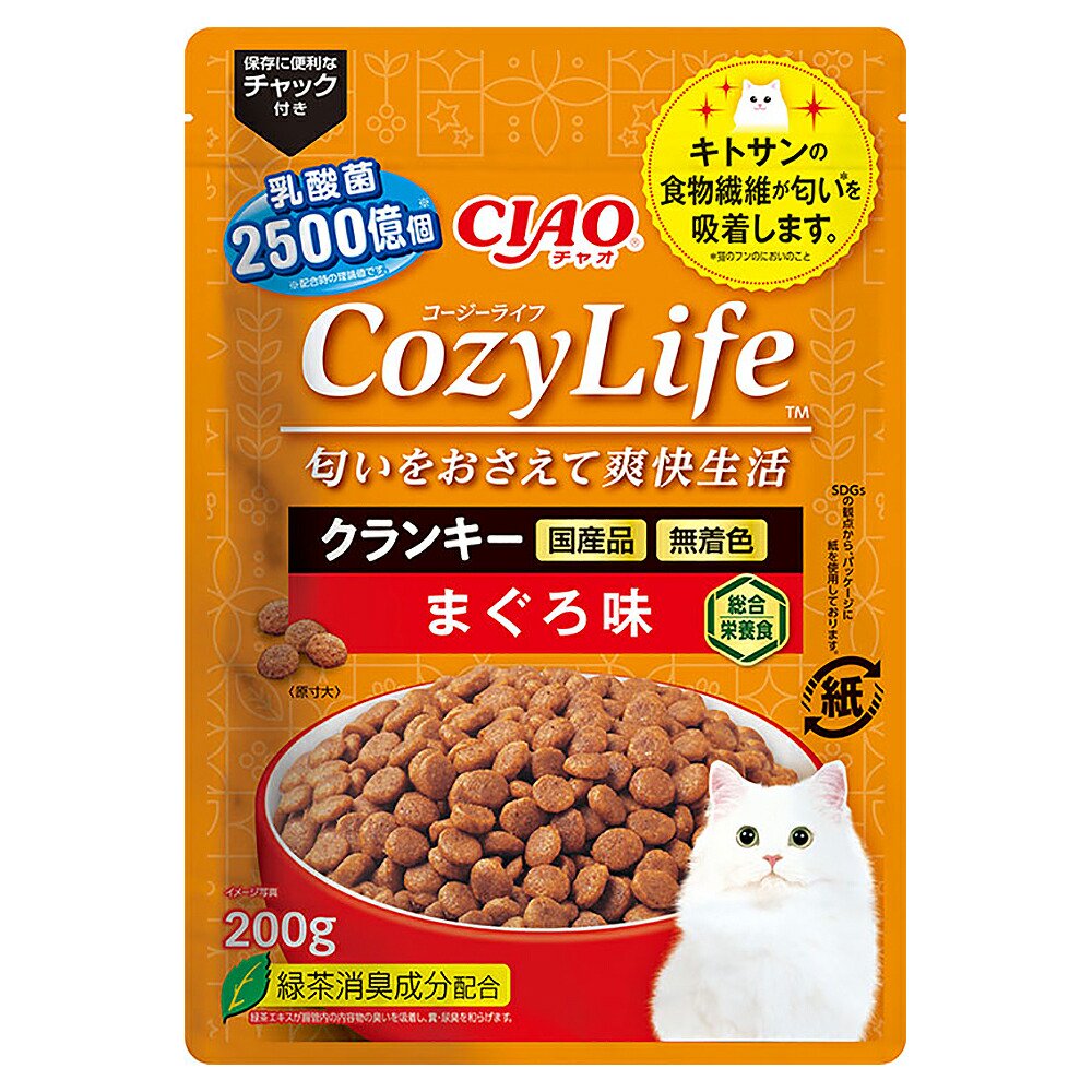 キャットフード　いなば　ＣＩＡＯ　Ｃｏｚｙ　Ｌｉｆｅ　クランキー　まぐろ味　２００ｇX２４　ＣＲＣ35―15―20―05―10