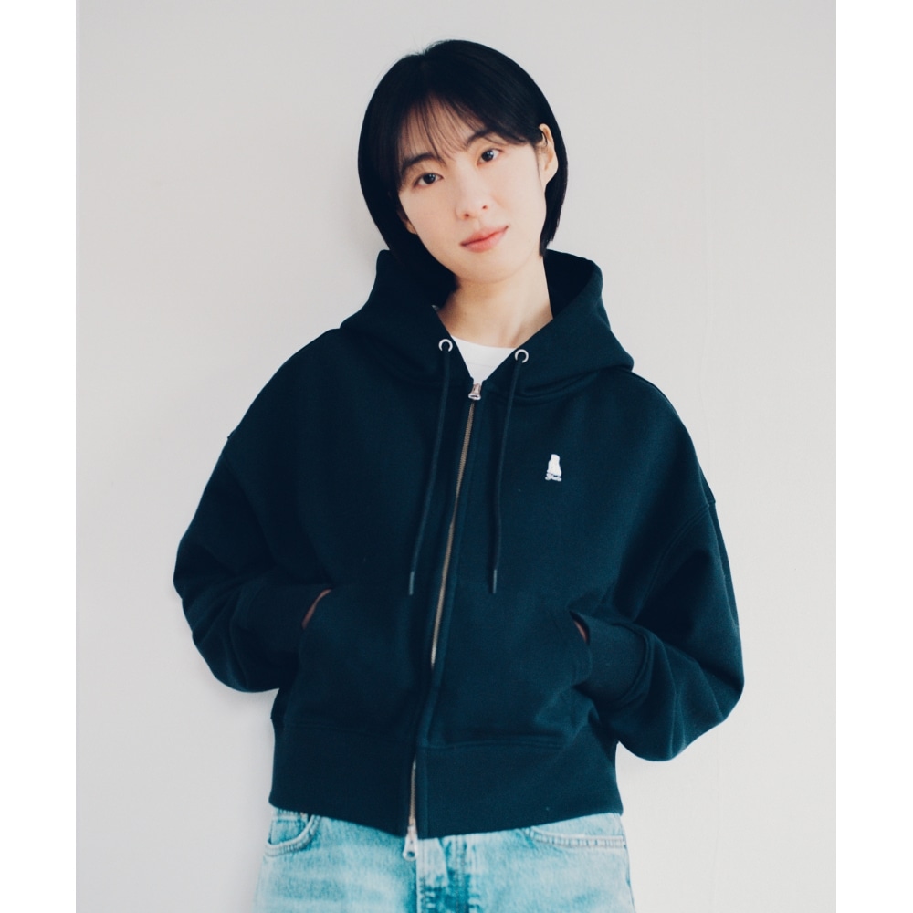 YALE レディースヘリテージダンクロップフーディージップアップネイビー