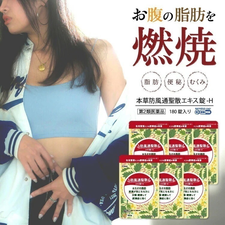 【第2類医薬品】 本草 防風通聖散 エキス錠-H 180錠 6個セット 防風通聖散 セルフメディケーション税制対象商品肥満症 便秘 むくみ のぼせ ダイエットでお悩みの方に 6,298円