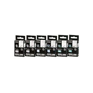 カシオ CASIO ネームランド NAME LAND スタンダードテープセット 91218mm XR-TAPE-SET1 1セット（6個:各サイズ2個）