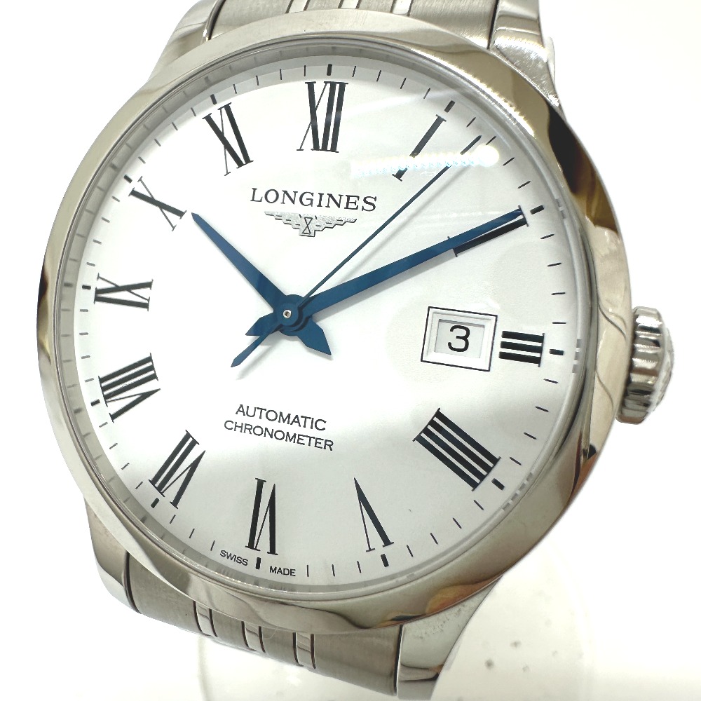 LONGINES ロンジン 腕時計 L2.820.4.11.6 レコード クロノメーター ウォッチ 自動巻き デイト SS シルバー