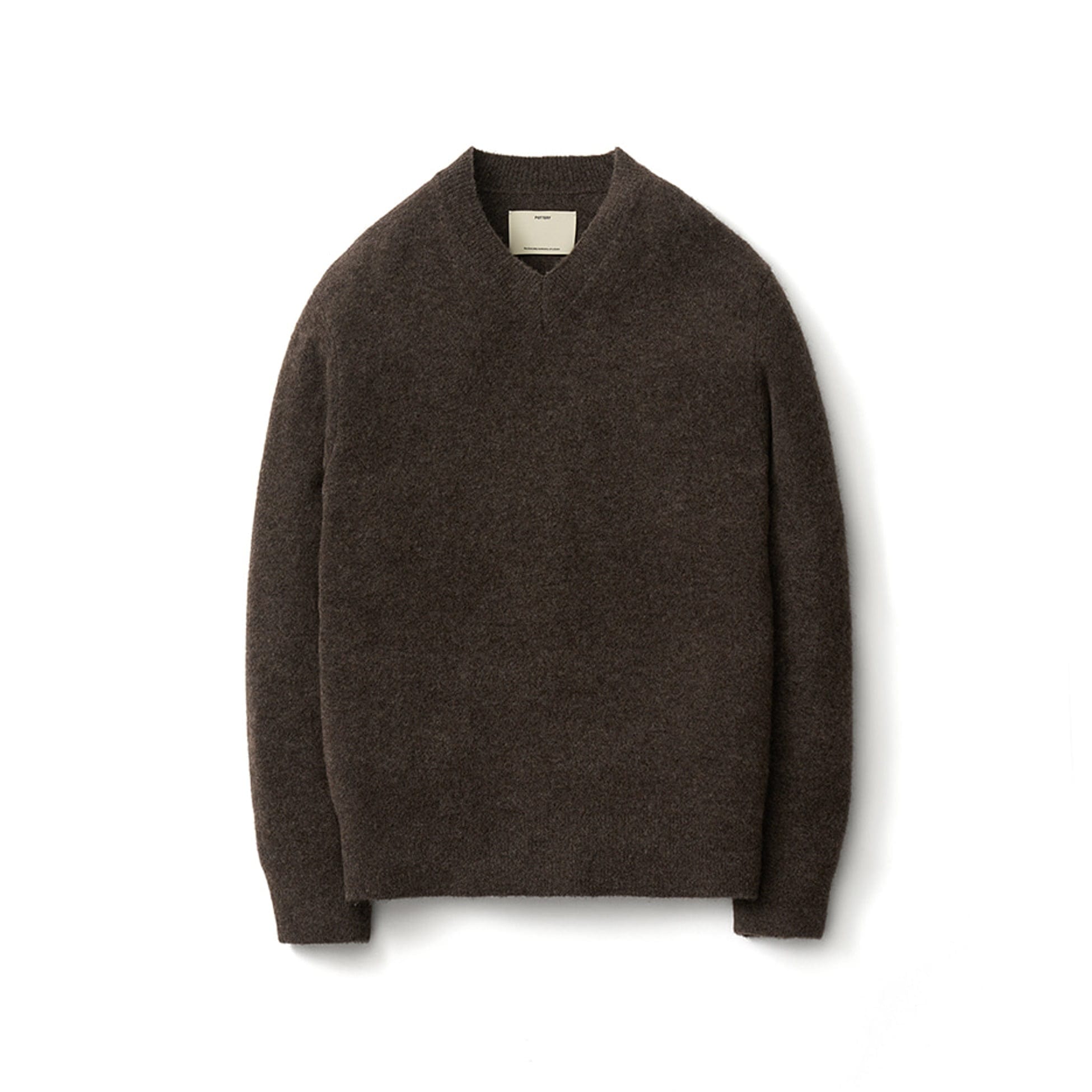 【POTTERY】 COMFORT V-NECK KNIT : DARK BROWN