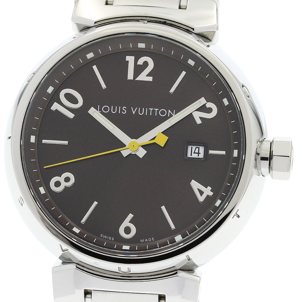 ルイ・ヴィトン LOUIS VUITTON Q1111 タンブール デイト クォーツ メンズ 良品 内箱付き_956586【中古】