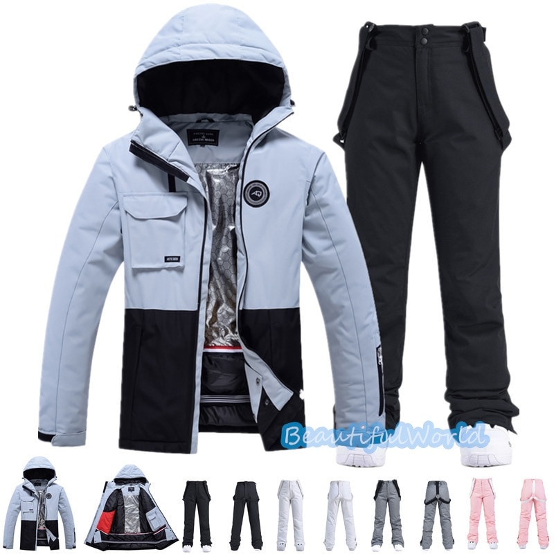 スノーボードウェア上下セットスキーウェアメンズレディースセットアップ男女兼用スノボウェアスノーボードジャケットパンツ撥水防風保温雪遊び暖かいH