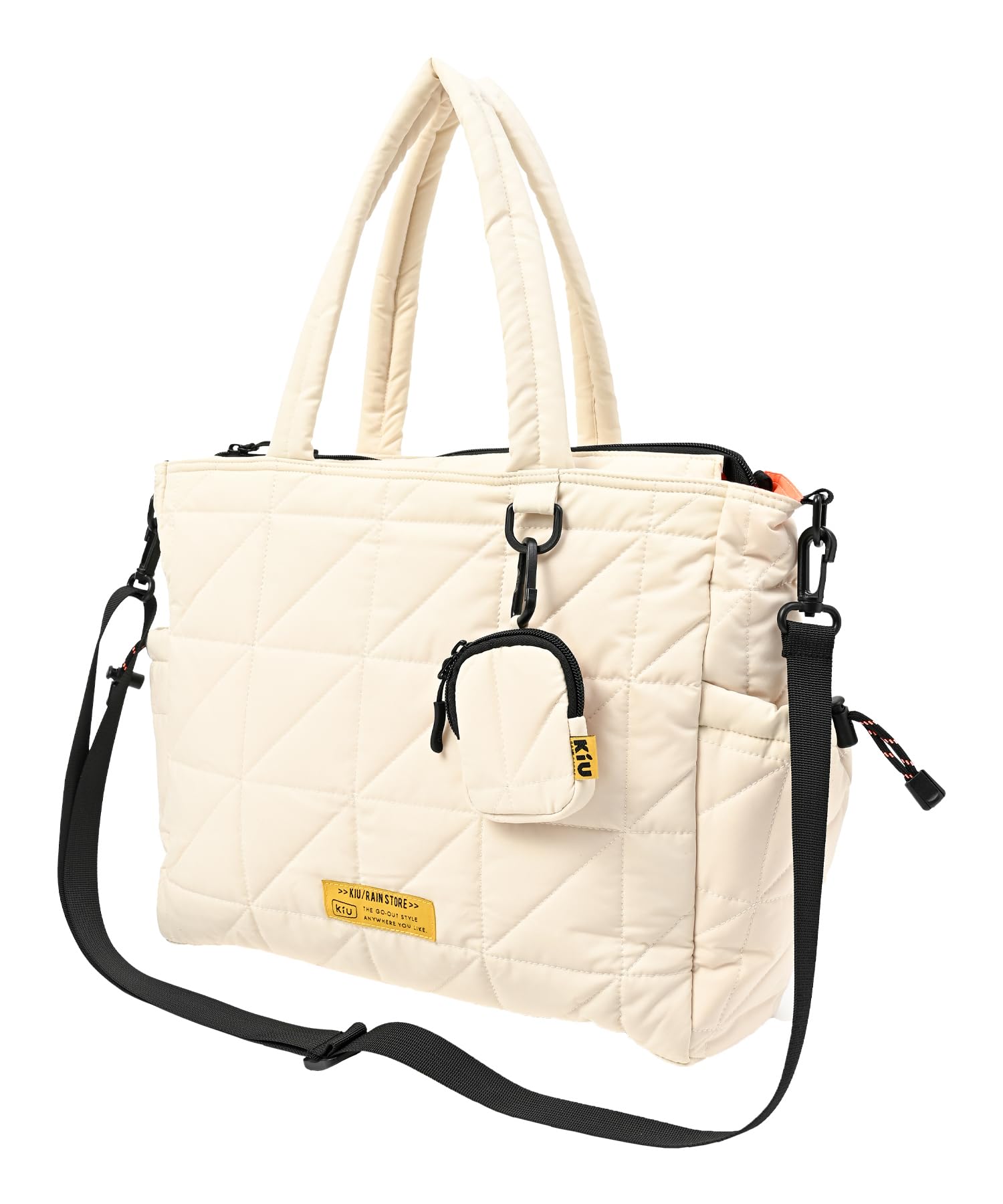 KiU キウ スクエアパデッドマルチパーパストートバッグ SQUARE PADDED MULTI-PURPOSE TOTE BAG 防水 撥水 キルティング マザーズバッグ 大容量 ショルダー ポケッ