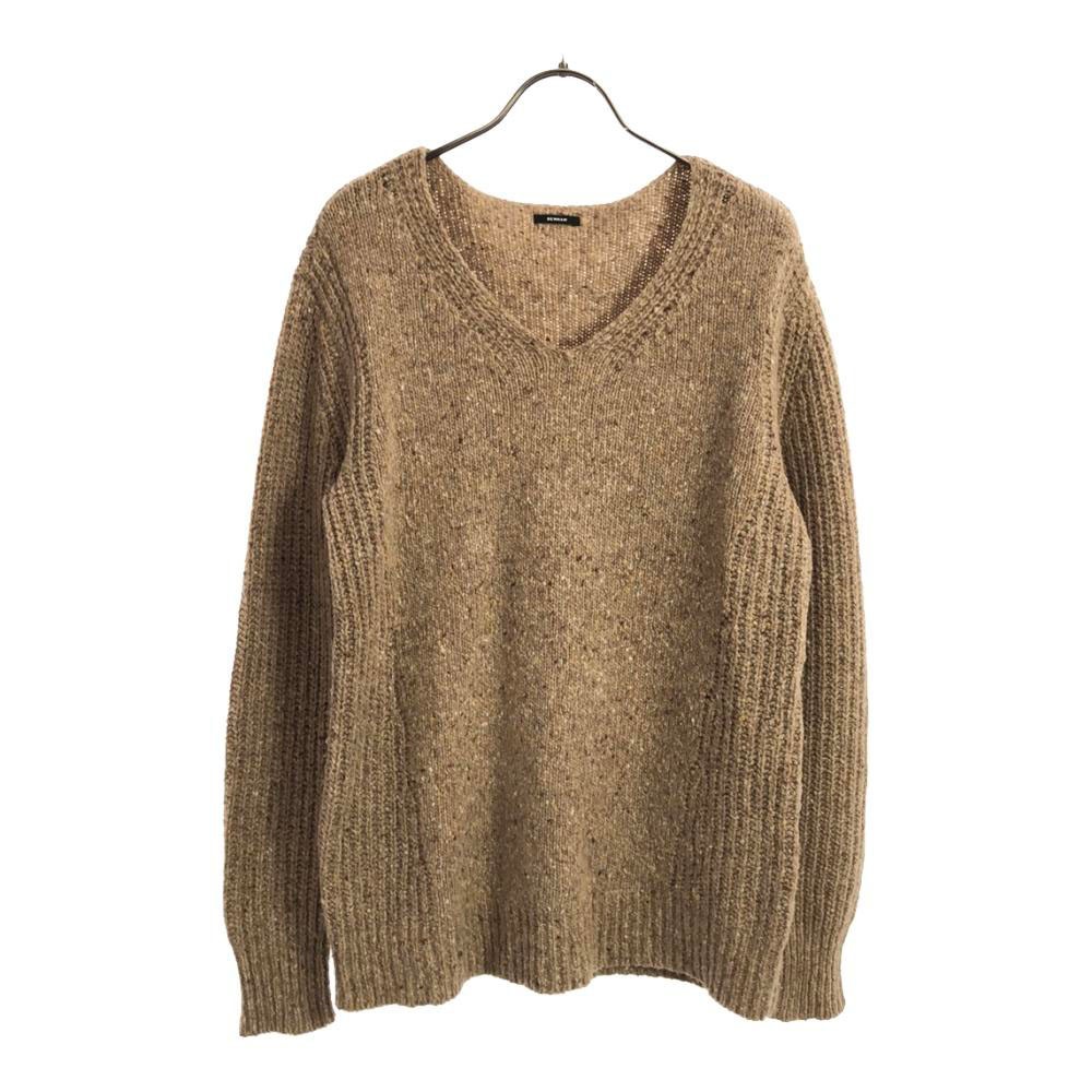ウールブレンド 長袖 Vネック セーター S ブラウン系 ニット メンズ