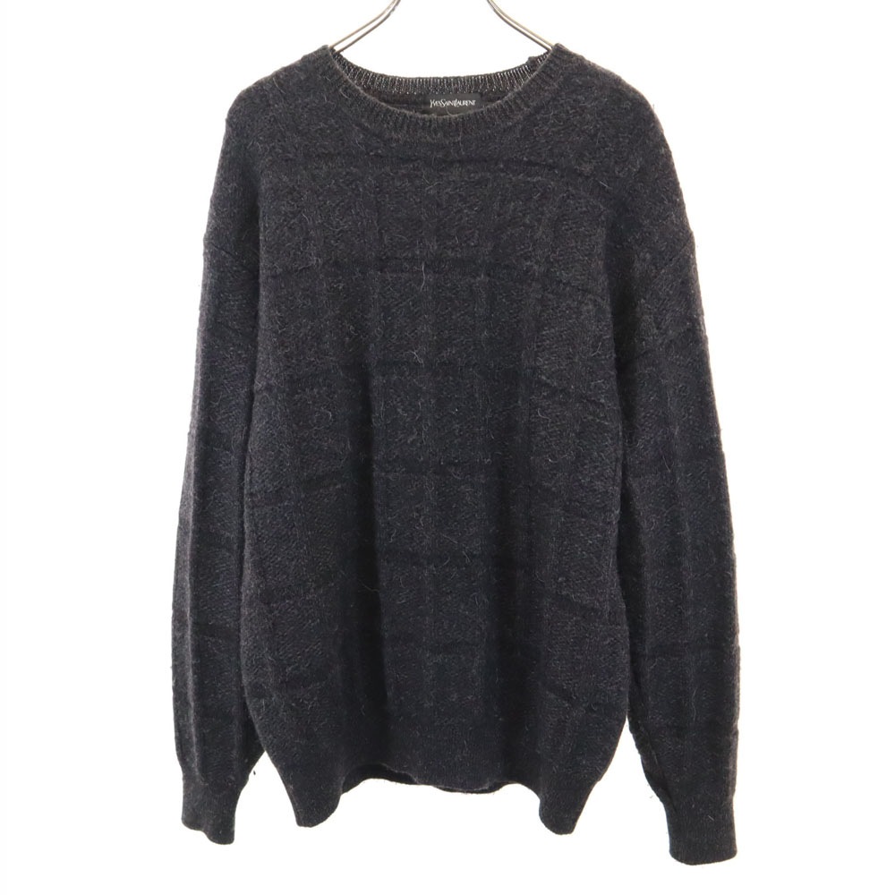 90s 日本製 アルパカブレンド オールド 長袖 セーター LA ブラック系 ニット メンズ