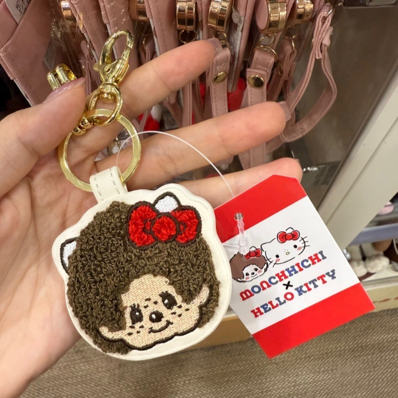 10個セット 可愛いアニメ ふわふわ刺繍キーホルダー バッグチャーム 女子用小物 キーリング