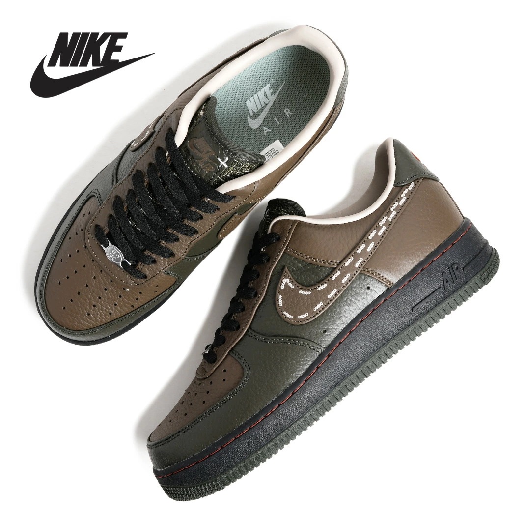 海外限定 NIKE ナイキ エア フォース 1 ロー スニーカー AIR FORCE 1 LOW SEQUOIA/BLACK ( 日本未発売 セコイア 茶色 ブラウン レザー AF1 メンズ IQ11