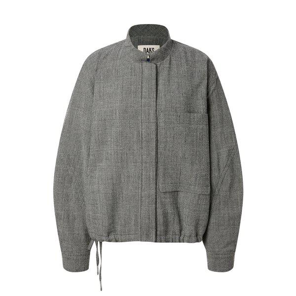[24FW] [価格引下げ]ブラック ウールサッカーチェック ジップアップ ボンバージャケット DLJA4C701BK