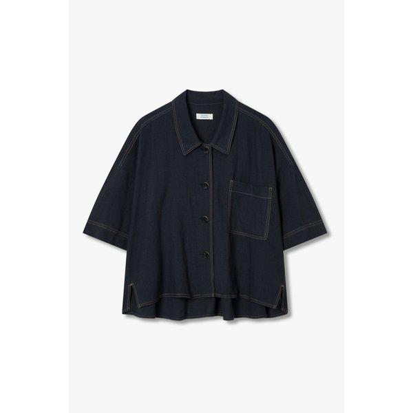 ワンポケット リネン オーバーサイズ シャツ 9195221112056