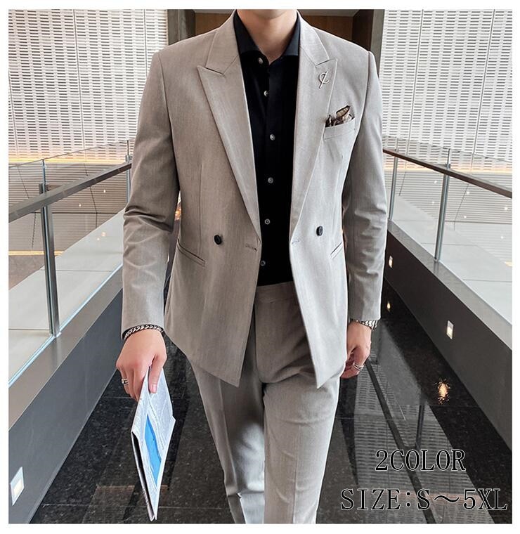 メンズスーツ スーツ2点セット タキシード セットアップ フォーマル タキシードスーツ ダブルボタンスーツ 二次会 成人式 就職活動 ビジネススーツ おしゃれ 上下セットスーツ 披露宴 お洒落 司