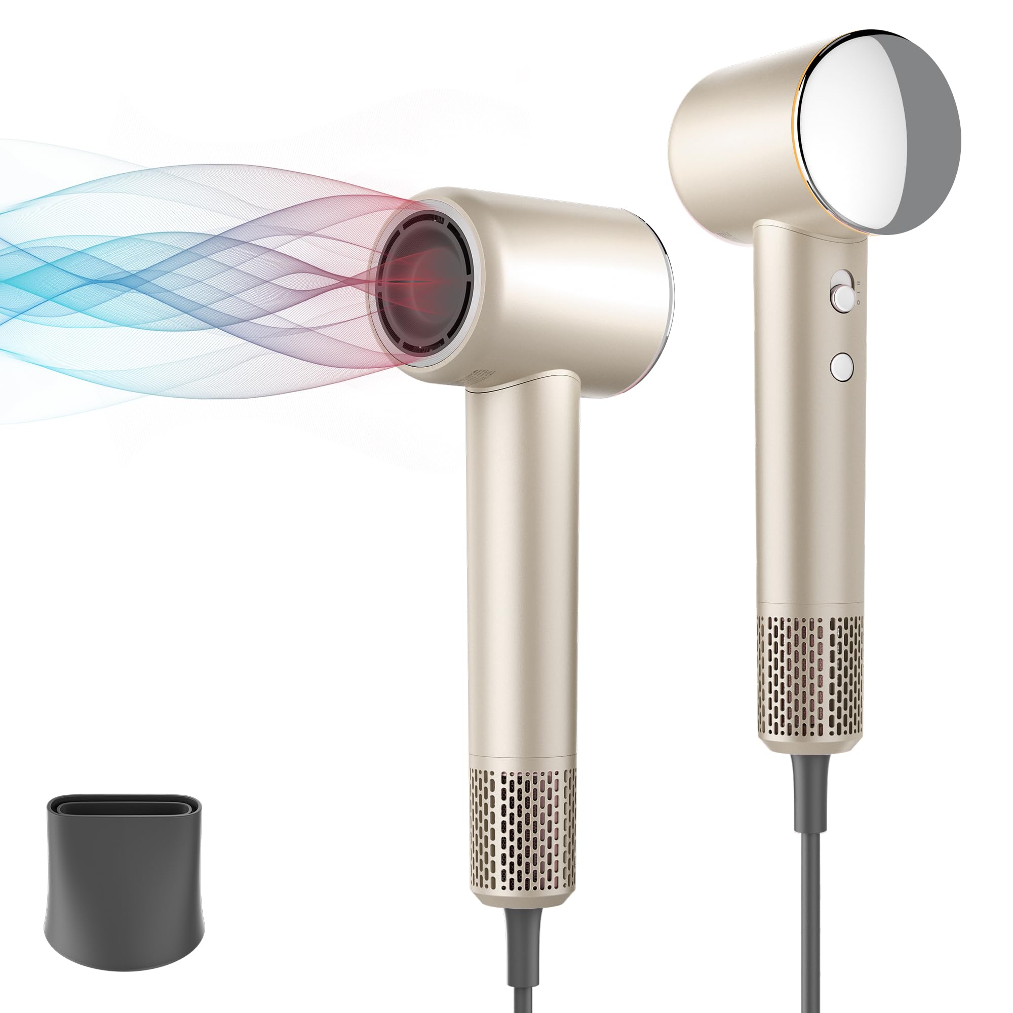 ドライヤー 23m/s大風量 速乾 2億マイナスイオン 温冷リズム 3段階温度·2段階風量調節 60dB静音 ヘアドライヤー コンパクト 旅行用 850W PSE認証取得