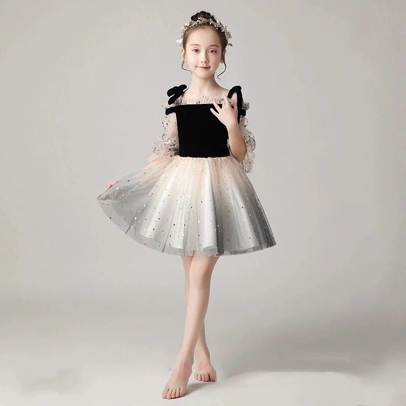 子供ドレス ショート丈フォーマルチュールドレス ピアノ演奏会 パーティー司会者 子供用ドレス ガールズお嬢様風 ワンピース ダンス演出 90cm160cm