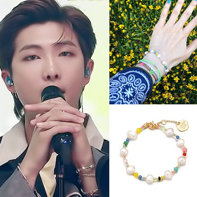 BTS RM 着用 Pearl n Crystal Beads Braceletのサムネイル
