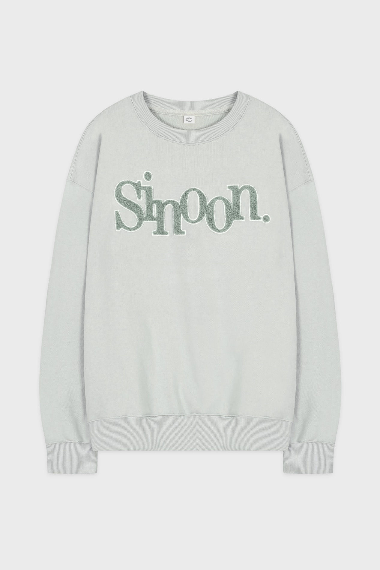 【SINOON】 BOUCLE LOGO SWEATSHIRT : GREYISH BLUE