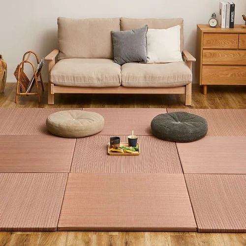 【メーカー直送品】萩原 【9枚組】置き畳 綾川 約82×82×2.5cm レッド