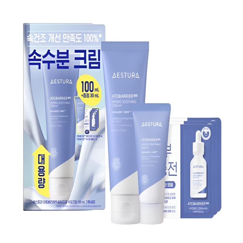 【韓国人気製品】アトバリア365 ハイドロ スージング クリーム 100ml + 30ml 大容量企画セット + ヒアル中水分アンプル 1ml*3本贈呈