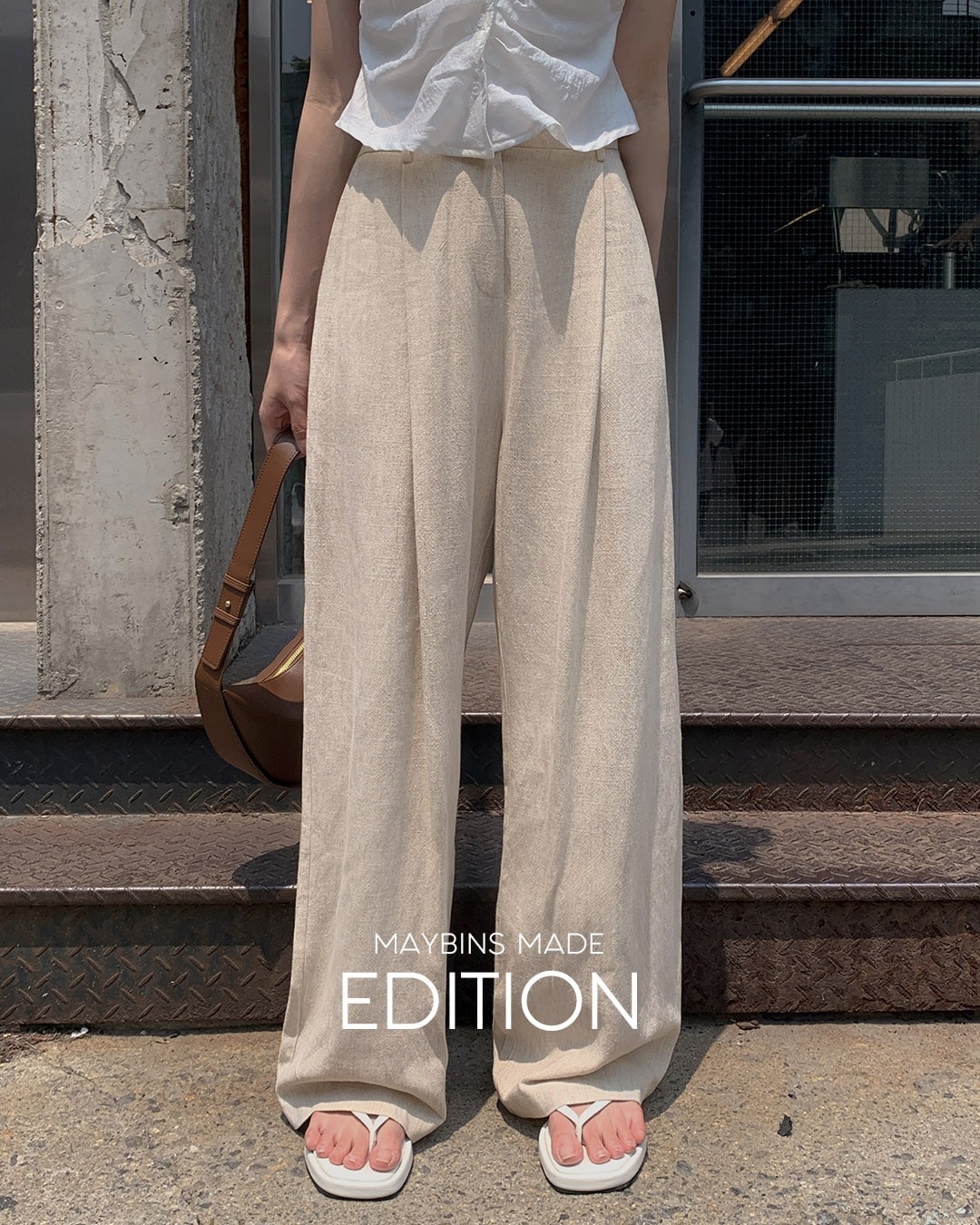 [MADE] ポラリネンワイドスラックス韓国ファッション レディース
