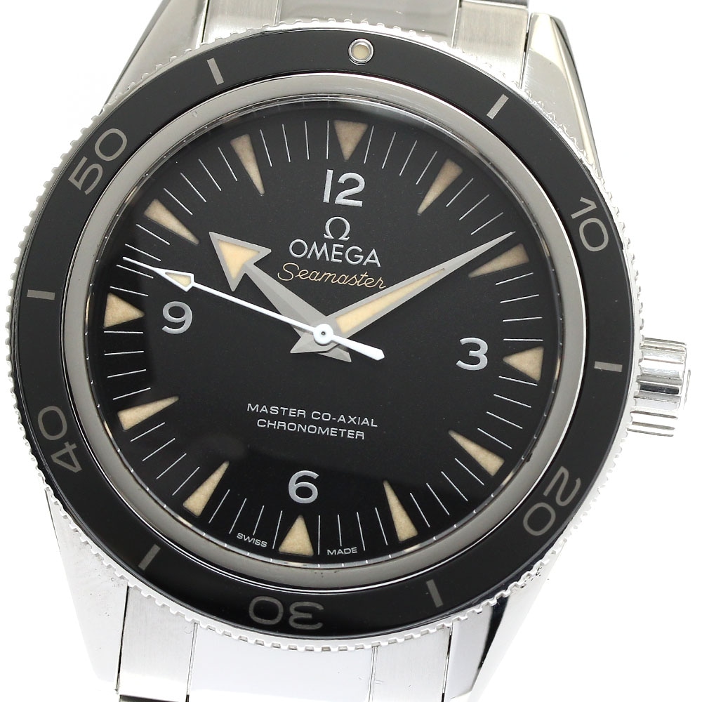 オメガ OMEGA 233.30.41.21.01.001 シーマスター300 マスターコーアクシャル 自動巻き メンズ 美品 保証書付き_888125【中古】