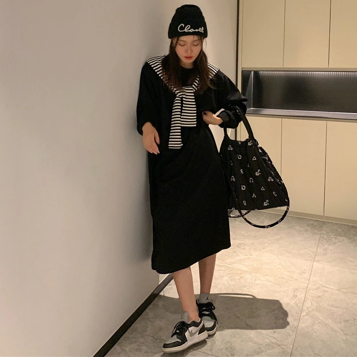 セットアップ ロング丈 無地 長袖 上品 レトロ パーティー 韓国 セットアップ 千鳥格子柄のジャケットとロングワンピースの