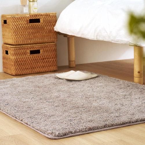 【メーカー直送品】萩原 ミックスシャギーラグ Liva リーヴァ 約200×200cm グレージュ